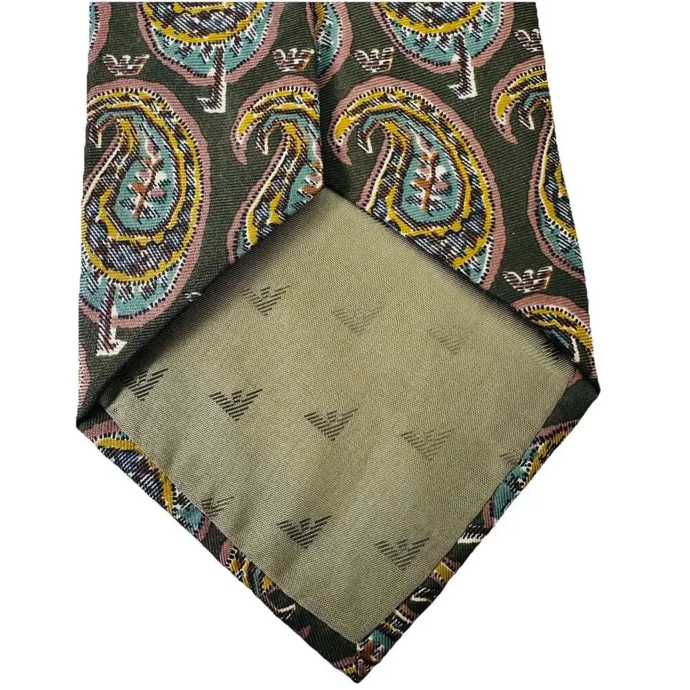 Emporio Armani 100% Silk Paisley Mens Tie 4 x 58.5 Italy Designer Old Money
